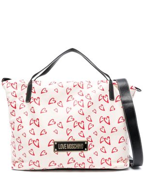 Love Moschino heart-print tote bag - White