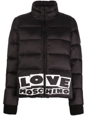 Love Moschino logo-print padded jacket - Black