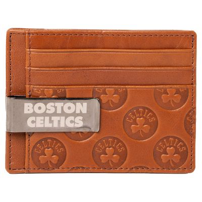 Lusso Brown Boston Celtics Sanford Front Pocket Wallet with Money Clip