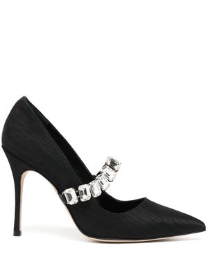 Manolo Blahnik 100mm crystal pointed pumps - Black
