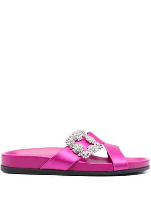 Manolo Blahnik Chilanghi satin slides - Purple