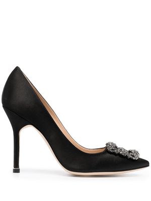 Manolo Blahnik Hangisi 105mm jewel buckle pumps - Black