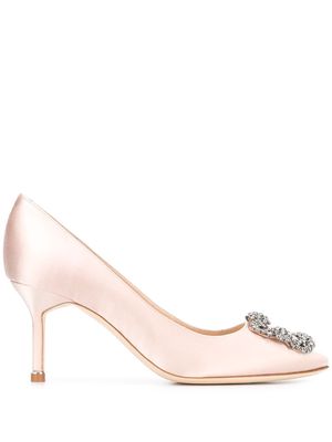 Manolo Blahnik Hangisi 70mm satin pumps - Pink