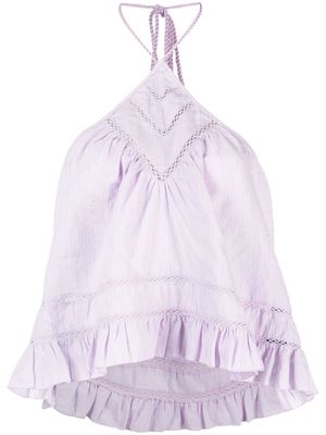 MARANT ÉTOILE halterneck backless flared top - Purple