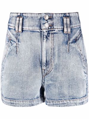 MARANT ÉTOILE high-waisted denim shorts - Blue