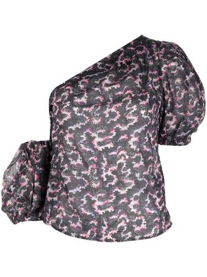 MARANT ÉTOILE Liddy asymmetric cotton top - Black