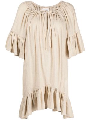 MARANT ÉTOILE ruffled silk dress - Neutrals