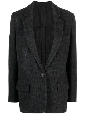 MARANT ÉTOILE single-breasted herringbone blazer - Black