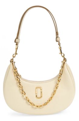 Marc Jacobs The J Marc Curve Leather Shoulder Bag in Cloud White