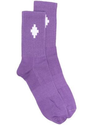 Marcelo Burlon County of Milan Cross Sideway short socks - Purple