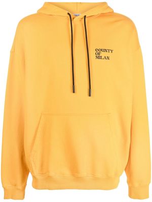 Marcelo Burlon County of Milan logo-print pullover hoodie - Yellow