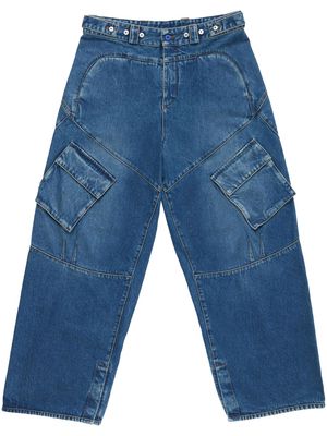 Marcelo Burlon County of Milan wide-leg cargo jeans - Blue