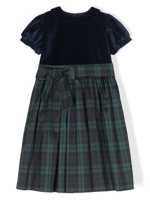 Mariella Ferrari plaid-check velvet dress - Blue