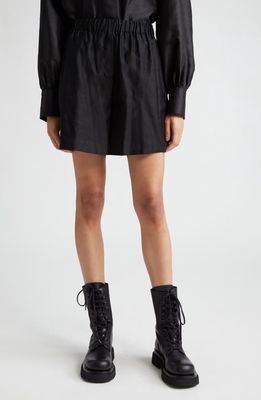 Max Mara Piadena Cotton Sateen Shorts in Black