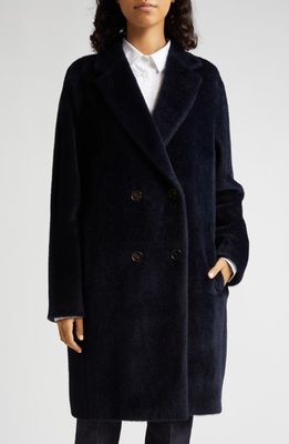 Max Mara Roseto Alpaca & Wool Coat in Midnight Blue