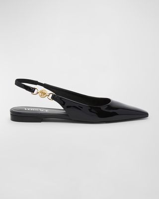 Medusa Patent Slingback Ballerina Flats