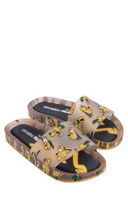 Melissa x Disney Mickey & Friends Water Resistant Slide Sandal in Clear Beige/Yellow