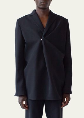 Men's Asymmetric Ruched Sport Coat