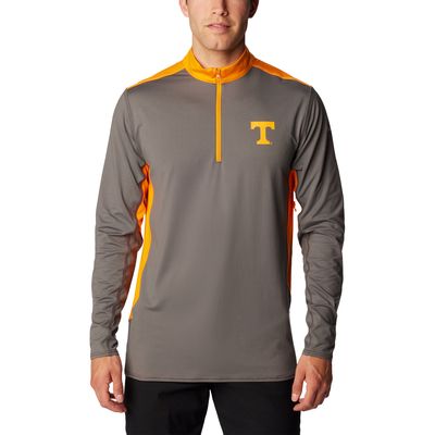 Men's Columbia Gray Tennessee Volunteers Tech Trail Omni-Shade Quarter-Zip Top