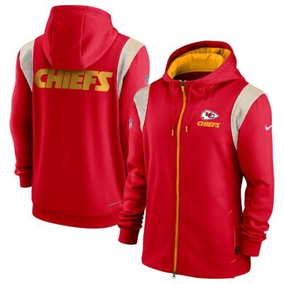 Men's Nike Red Kansas City Chiefs Performance Sideline Lockup Full-Zip Hoodie