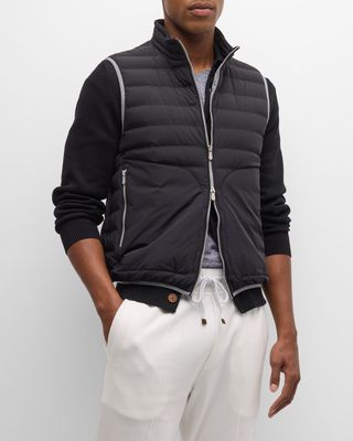 Men's Nylon Quilted Down Full-Zip Vest