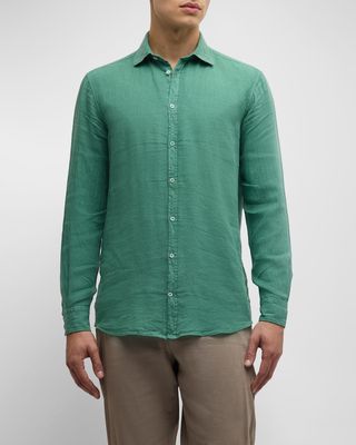 Men's Solid Linen Sport Shirt
