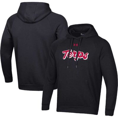 Men's Under Armour Black Maryland Terrapins Script All Day Raglan Pullover Hoodie