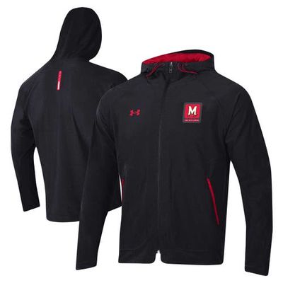 Men's Under Armour Black Maryland Terrapins Unstoppable Raglan Full-Zip Jacket