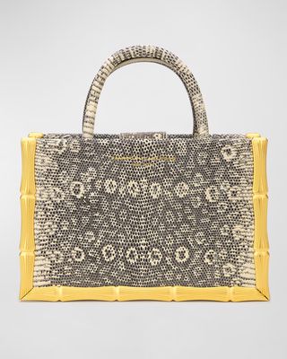 Metal Bamboo Lizard Tote Bag