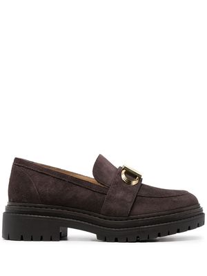 Michael Kors 45mm logo-plaque suede loafers - Brown