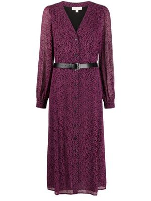 Michael Kors belted-waist midi dress - Pink