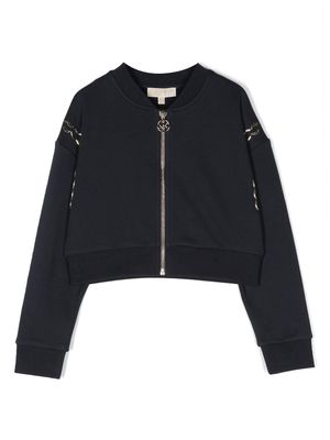 Michael Kors Kids chain-link print bomber jacket - Blue