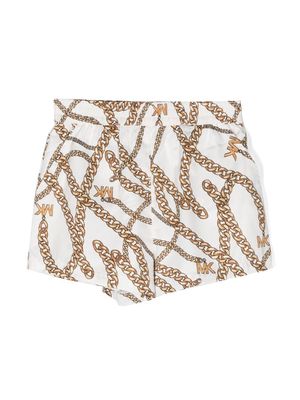 Michael Kors Kids chain link-print shorts - White
