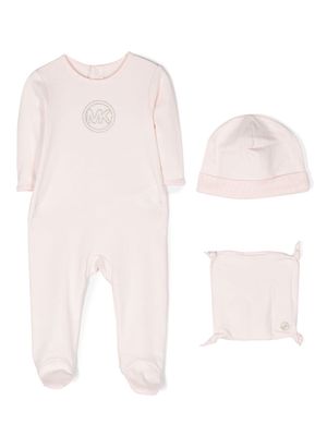 Michael Kors Kids embroidered-logo three-piece set - Pink
