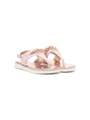 Michael Kors Kids logo-plaque thong sandals - Pink