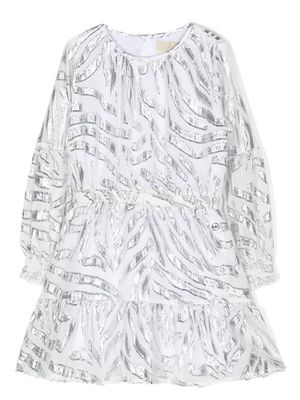 Michael Kors Kids metallic-effect long-sleeved dress - Grey