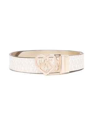Michael Kors Kids monogram-print buckle-fastening belt - Gold
