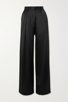 Michael Lo Sordo - Boy Silk-satin Wide-leg Pants - Black