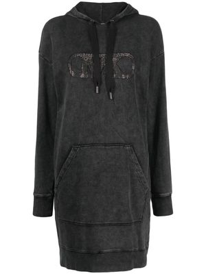 Michael Michael Kors logo-embellished distressed sweatshirt dress - Black
