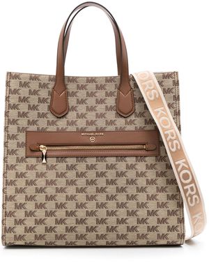 Michael Michael Kors monogram-jacquard tote bag - Neutrals