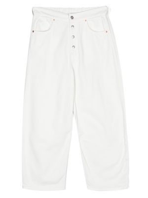 MM6 Maison Margiela Kids exposed-buttons straight leg jeans - White