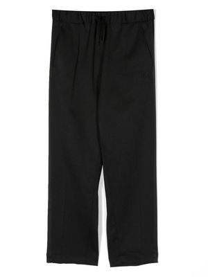 MM6 Maison Margiela Kids logo-embroidered straight-leg trousers - Black