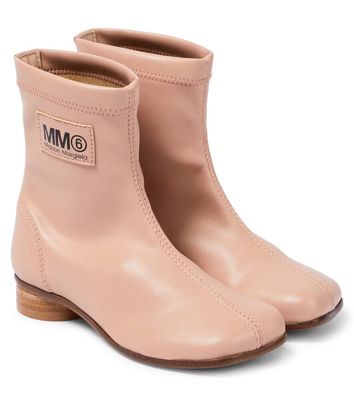 MM6 Maison Margiela Kids Logo leather boots