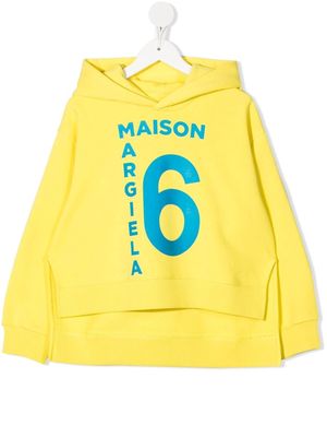 MM6 Maison Margiela Kids logo-print cotton hoodie - Yellow