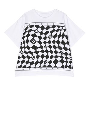 MM6 Maison Margiela Kids monochrome graphic print cotton T-shirt - Black