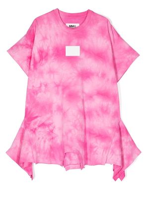 MM6 Maison Margiela Kids T-shirt hem tie-dye dress - Pink