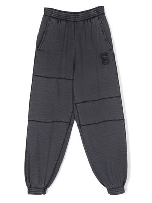 MM6 Maison Margiela Kids TEEN logo-patch cotton track pants - Blue