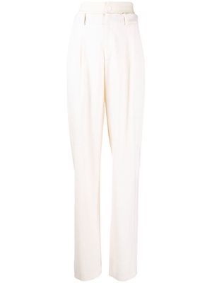 Monse double-waist straight-leg trousers - Neutrals
