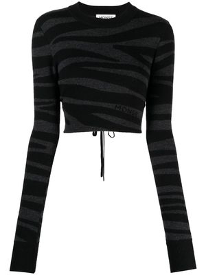 Monse zebra-knit cropped jumper - Grey