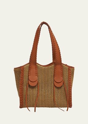 MONY TOTE RAFFIA AND CALFSKI
